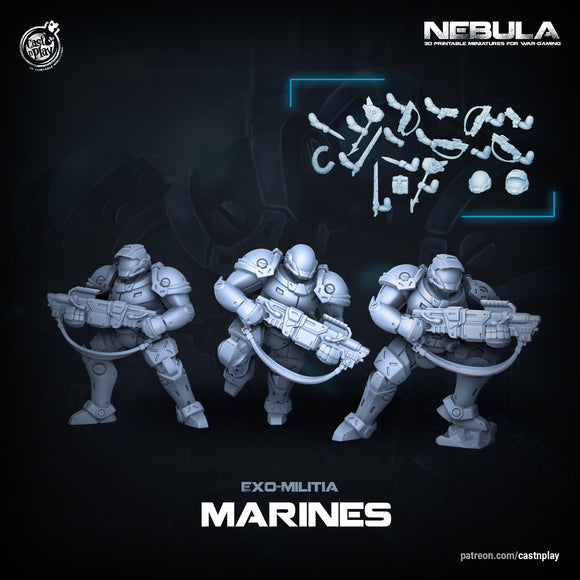 Exo Militia | Exo Marines (Set of 3 + Modular Weapons)