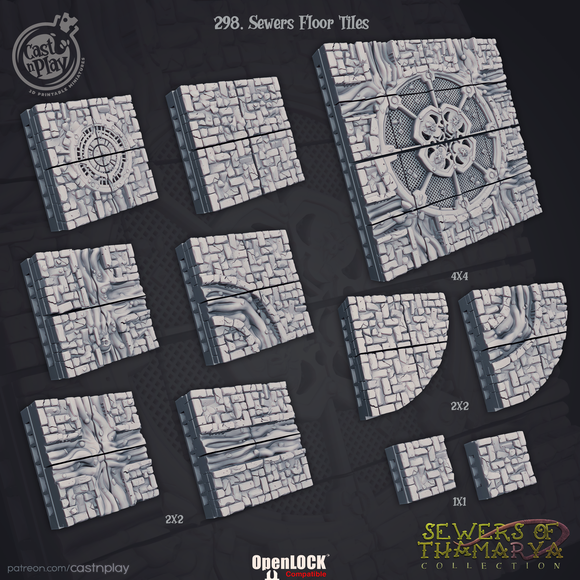 Sewers of Thamarya | Sewers Floor Tiles (#298) (Set of 11)